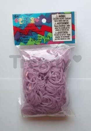 Rainbow Loom originálne svietiace gumičky 600 kusov fialové od 6 rokov