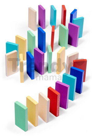 Drevená hra Domino Ralley Eichhorn 28 farebných dielikov od 24 mes