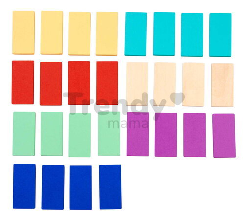 Drevená hra Domino Ralley Eichhorn 28 farebných dielikov od 24 mes