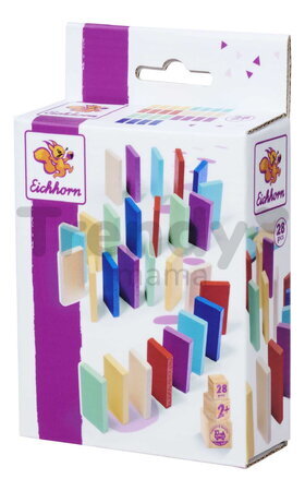 Drevená hra Domino Ralley Eichhorn 28 farebných dielikov od 24 mes