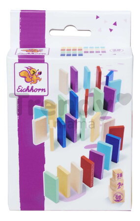 Drevená hra Domino Ralley Eichhorn 28 farebných dielikov od 24 mes