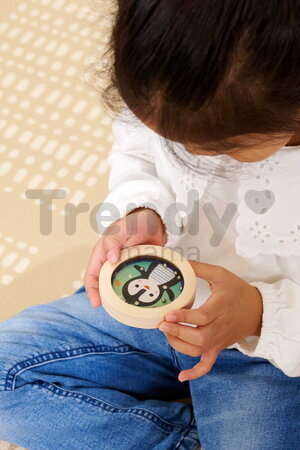 Drevená hra s guľôčkami Tučniak a Lev Skill Game Eichhorn pre rozvoj jemnej motoriky