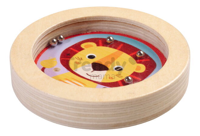 Drevená hra s guľôčkami Tučniak a Lev Skill Game Eichhorn pre rozvoj jemnej motoriky