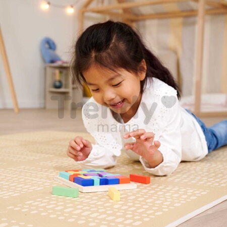 Drevená hra Tetris Games Shape Eichhorn 20 farebných kociek s podložkou