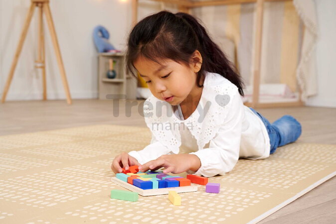 Drevená hra Tetris Games Shape Eichhorn 20 farebných kociek s podložkou