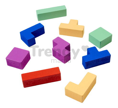 Drevená hra Tetris Games Shape Eichhorn 20 farebných kociek s podložkou