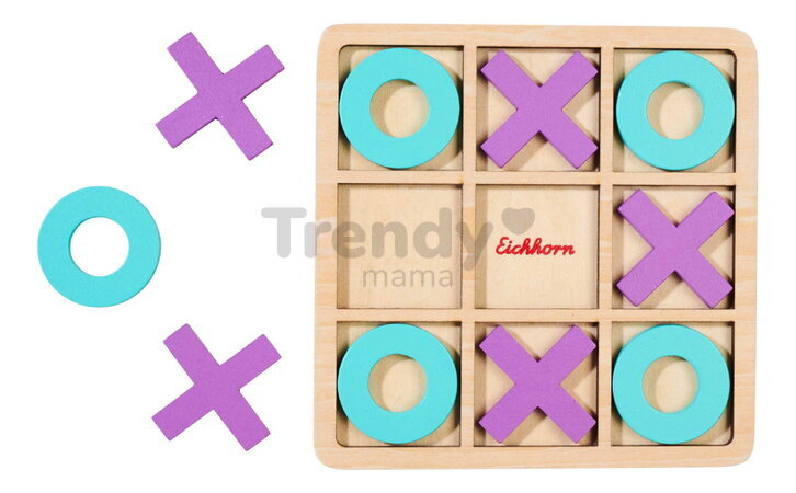 Drevená hra Piškvorky Tic Tac Toe Game Eichhorn 11 dielov