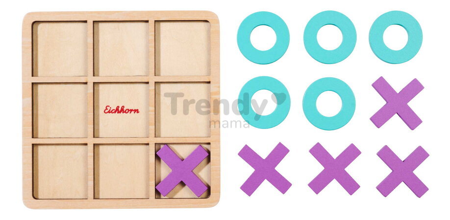 Drevená hra Piškvorky Tic Tac Toe Game Eichhorn 11 dielov