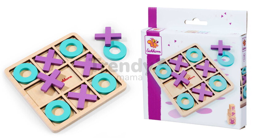 Drevená hra Piškvorky Tic Tac Toe Game Eichhorn 11 dielov
