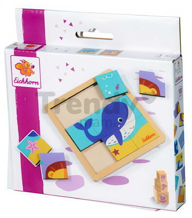 Drevené puzzle Lev a veľryba Games Puzzle Eichhorn 9 dielikov od 24 mes EH2818