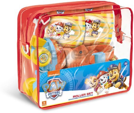 Korčule 4-kolieskové Paw Patrol Mondo s chráničmi na kolená a lakte veľkost 22-29