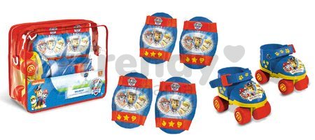 Korčule 4-kolieskové Paw Patrol Mondo s chráničmi na kolená a lakte veľkost 22-29