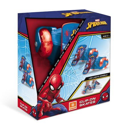 Klip na topánky s kolieskami a svetlom Spiderman Mondo ložiská 608ZZ, PVC kolieska 68 mm priemer od 5 rokov