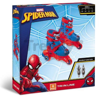 Kolieskové korčule inline 3-kolieskové Spiderman Mondo s dvojitou funkciou PVC kolieska 29-32 veľkosť