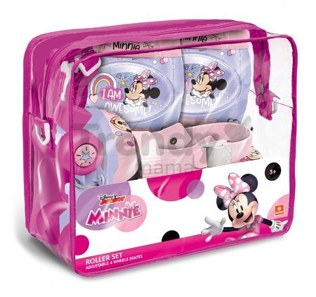 Kolieskové korčule Minnie Roller Skates Mondo s chráničmi na kolená a lakte veľkosť 22-29