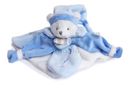 Plyšový medvedík na maznanie Bear Blue Collector Doudou et Compagnie v darčekovom balení modrý 24 cm od 0 mes