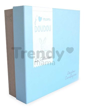 Plyšový medvedík na maznanie Bear Blue Collector Doudou et Compagnie v darčekovom balení modrý 24 cm od 0 mes