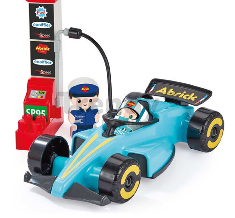 Stavebnica Preteky Formula 1 Grand Prix Abrick Écoiffier s 3 autíčkami a 4 figúrkami od 18 mes