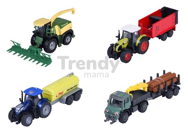 Autíčko farmárske Farm Trailer Majorette kovové 4 rôzne druhy dĺžka 13 cm