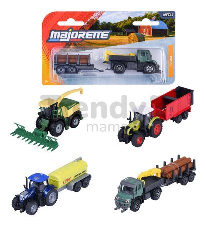Autíčko farmárske Farm Trailer Majorette kovové 4 rôzne druhy dĺžka 13 cm