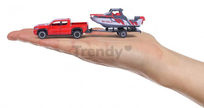 Autíčko s prívesom City Trailer Majorette s pohyblivými časťami 13 cm dĺžka 6 rôznych druhov