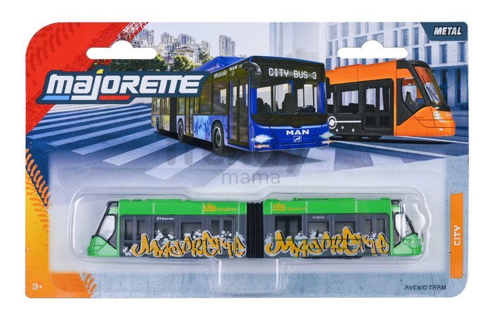 Električka a autobus MAN City Majorette kovová 6 rôznych druhov s voľnobehom dĺžka 20 cm
