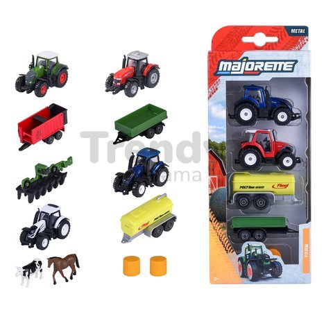 Autíčko farmárske Farm 5 Pieces Set Majorette kovové sada 5 druhov s voľnobehom dĺžka 7,5 cm