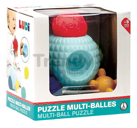 Senzorické puzzle loptičky Multi-ball Puzzle Ludi 6 dielov od 6 mes