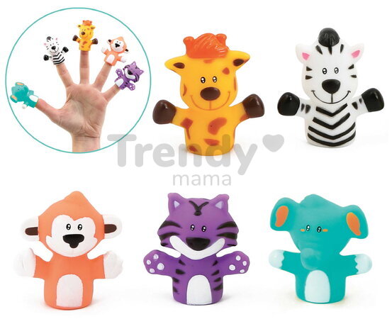 Maňušky na prsty Zvieratká z džungle Finger Puppets Savannah Ludi 5 maňušiek od 10 mes