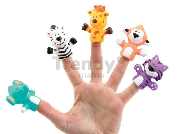 Maňušky na prsty Zvieratká z džungle Finger Puppets Savannah Ludi 5 maňušiek od 10 mes