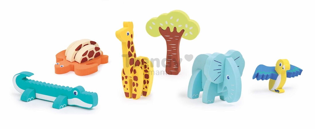 Penové puzzle 3D Zvieratká 3D Foam Puzzle Ludi z mäkkej a odolnej peny od 18 mes LU30084