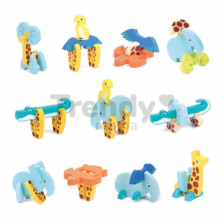 Penové puzzle 3D Zvieratká 3D Foam Puzzle Ludi z mäkkej a odolnej peny od 18 mes LU30084