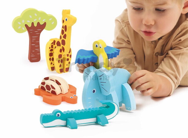 Penové puzzle 3D Zvieratká 3D Foam Puzzle Ludi z mäkkej a odolnej peny od 18 mes LU30084
