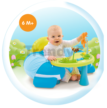 Nafukovacie kreslo Cotoons Smoby s didaktickým stolom modré/ružové od 6 mes