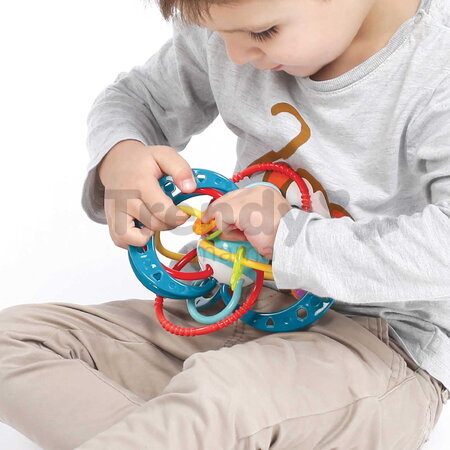 Hrkálka s hryzátkom Planet Ball Ludi s korálkami od 3 mes LU30096
