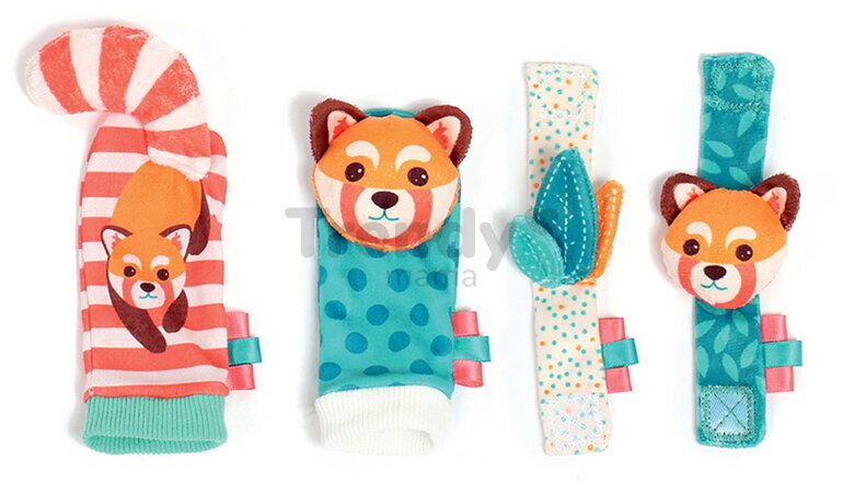 Hrkálky na ruky a nohy Feet's and Hand's Rattles Ludi na suchý zips 4 kusy od 0 mes LU30102