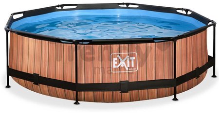 Bazén s filtráciou Wood pool Exit Toys kruhový oceľová konštrukcia 300*76 cm hnedý od 6 rokov