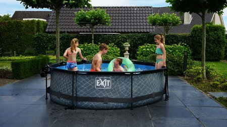 Bazén s filtráciou Wood pool Exit Toys kruhový oceľová konštrukcia 300*76 cm hnedý od 6 rokov