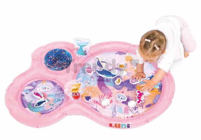 Hracia podložka s vodou Morské víly Mermaid Water Play Mat Ludi pre hru na brušku ružová od 10 mes