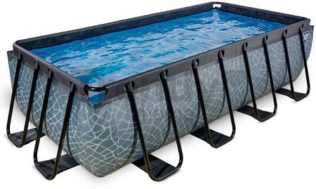 Bazén s filtráciou Stone pool Exit Toys oceľová konštrukcia 400*200*100 cm šedý od 6 rokov