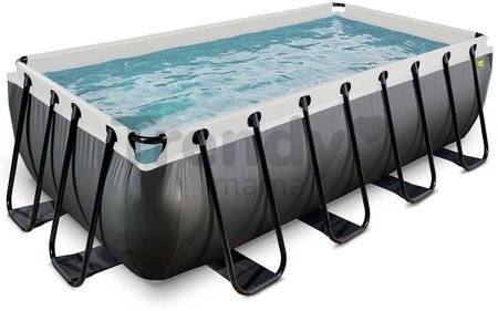 Bazén s filtráciou Black Leather pool Exit Toys oceľová konštrukcia 400*200*100 cm čierny od 6 rokov