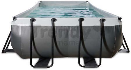 Bazén s filtráciou Black Leather pool Exit Toys oceľová konštrukcia 400*200*100 cm čierny od 6 rokov