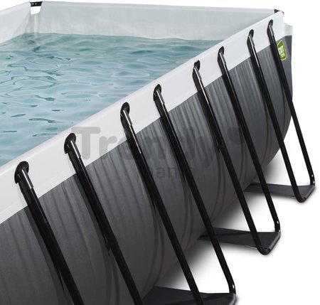 Bazén s filtráciou Black Leather pool Exit Toys oceľová konštrukcia 400*200*100 cm čierny od 6 rokov