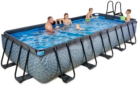 Bazén s filtráciou Stone pool Exit Toys oceľová konštrukcia 540*250*100 cm šedý od 6 rokov