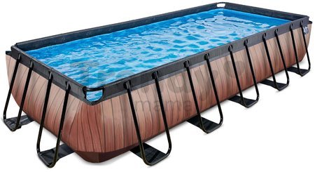 Bazén s filtráciou Wood pool Exit Toys oceľová konštrukcia 540*250*100 cm hnedý od 6 rokov