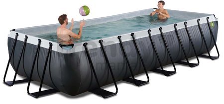 Bazén s filtráciou Black Leather pool Exit Toys oceľová konštrukcia 540*250*100 cm čierny od 6 rokov