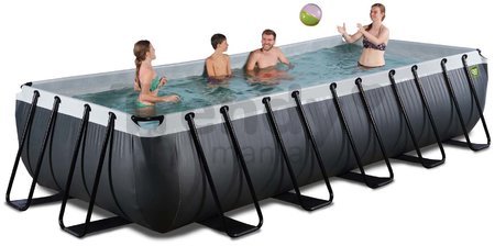Bazén s filtráciou Black Leather pool Exit Toys oceľová konštrukcia 540*250*100 cm čierny od 6 rokov