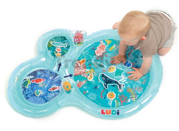 Hracia podložka s vodou More Marine Water Play Mat Ludi pre hru na brušku modrá od 10 mes