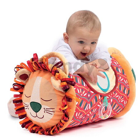 Nafukovací valec s aktivitami Lev Lion Activity Roller Ludi so zrkadielkom a hrkálkou od 6 mes