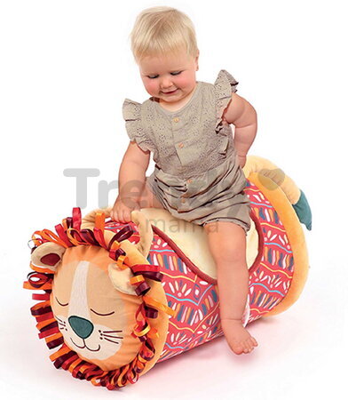 Nafukovací valec s aktivitami Lev Lion Activity Roller Ludi so zrkadielkom a hrkálkou od 6 mes